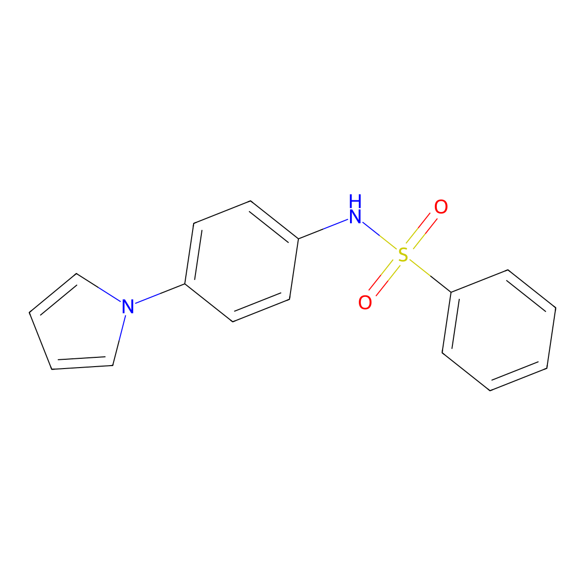 N-[4-(1H-pyrrol-1-yl)phenyl]benzenesulfonamide molecular structure, CAS 383147-45-3