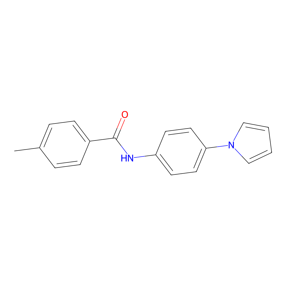 4-methyl-N-(4-pyrrol-1-ylphenyl)benzamide molecular structure, CAS 383147-47-5