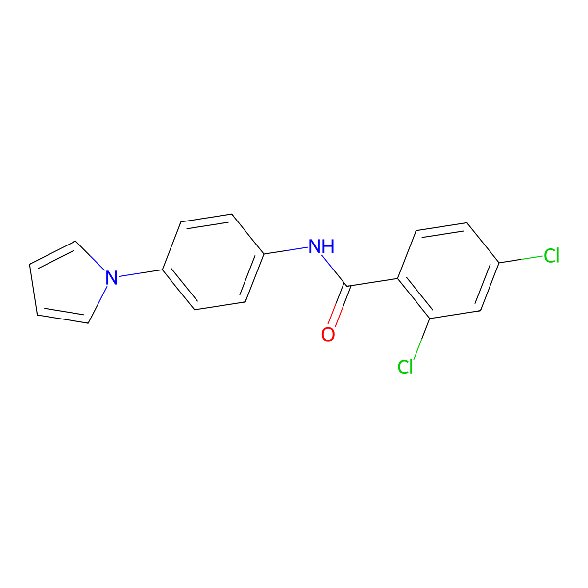 2,4-dichloro-N-[4-(1H-pyrrol-1-yl)phenyl]benzenecarboxamide molecular structure, CAS 383147-48-6