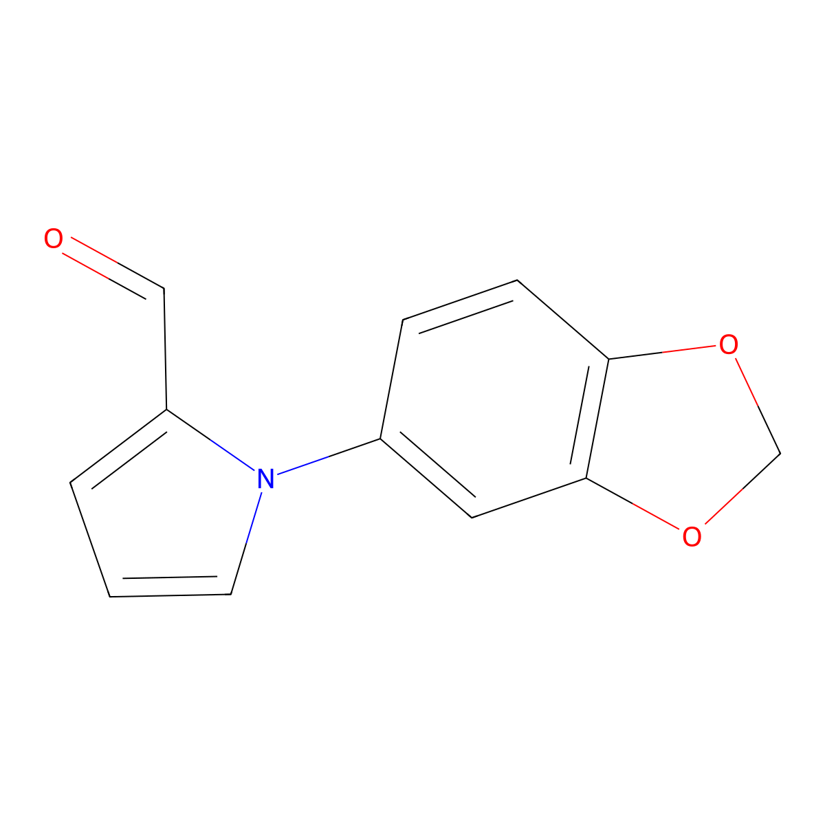 1-(1,3-Benzodioxol-5-yl)-1H-pyrrole-2-carbaldehyde molecular structure, CAS 383147-55-5
