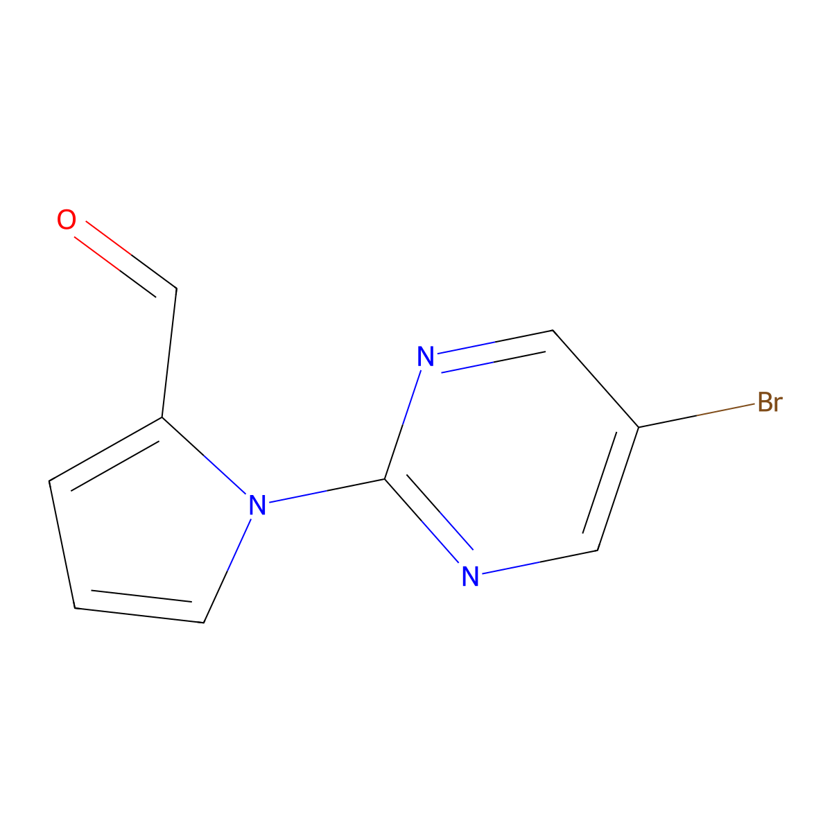 1-(5-bromo-2-pyrimidinyl)-1H-pyrrole-2-carbaldehyde molecular structure, CAS 383147-57-7