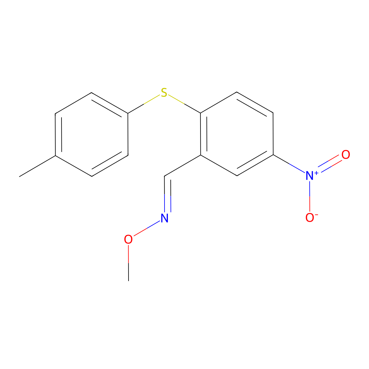 2-[(4-methylphenyl)sulfanyl]-5-nitrobenzenecarbaldehyde O-methyloxime molecular structure, CAS 383147-60-2
