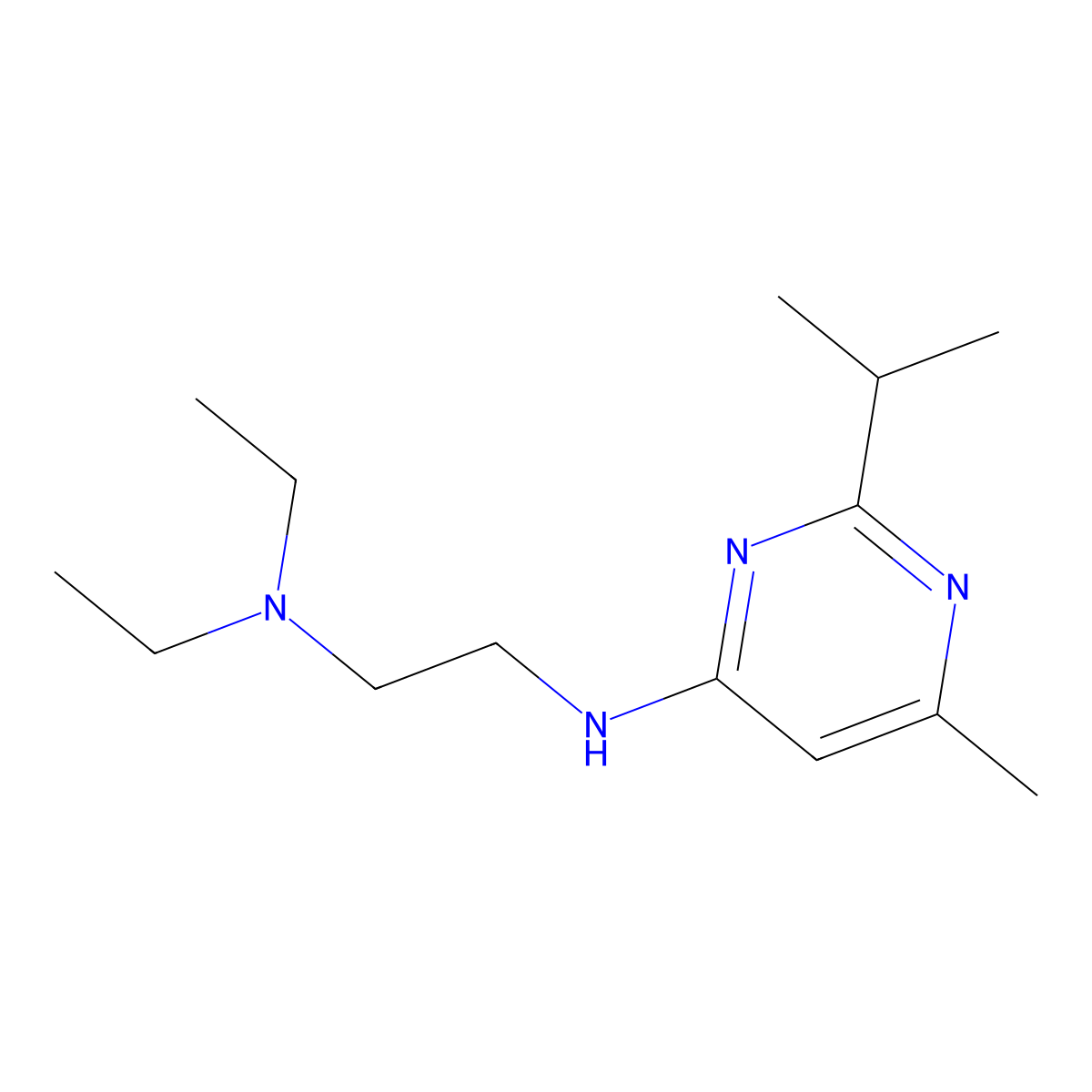 N~1~,N~1~-diethyl-N~2~-(2-isopropyl-6-methyl-4-pyrimidinyl)-1,2-ethanediamine molecular structure, CAS 383147-64-6