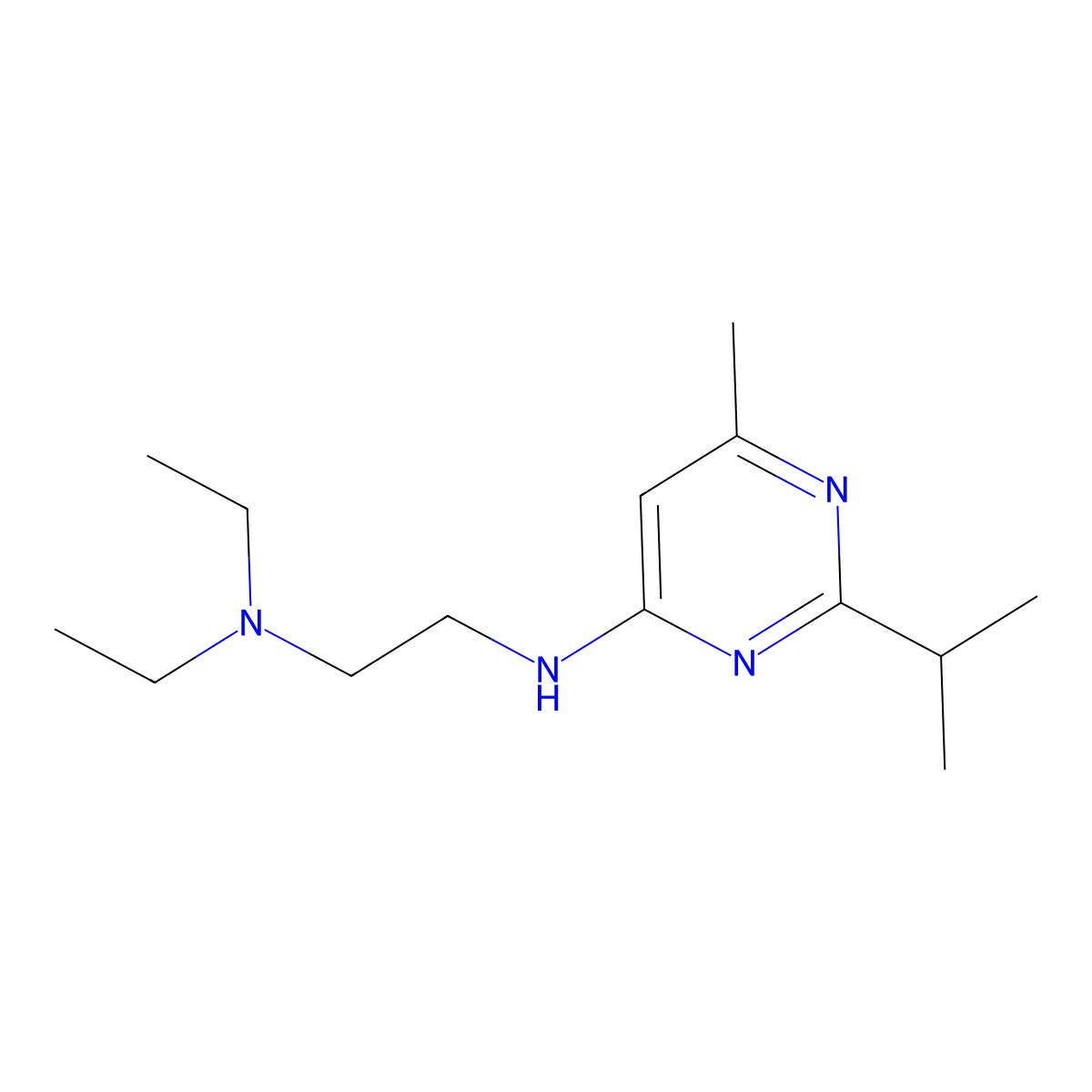 N~1~,N~1~-diethyl-N~2~-(2-isopropyl-6-methyl-4-pyrimidinyl)-1,2-ethanediamine molecular structure, CAS 383147-64-6