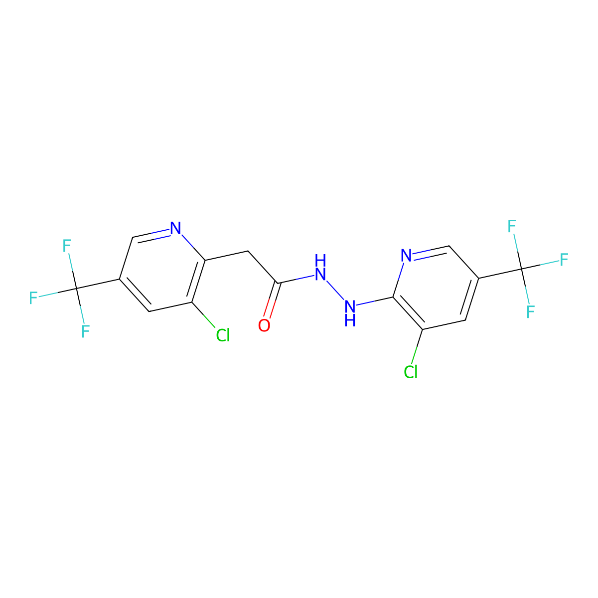 N',2-bis[3-chloro-5-(trifluoromethyl)pyridin-2-yl]acetohydrazide molecular structure, CAS 383147-68-0