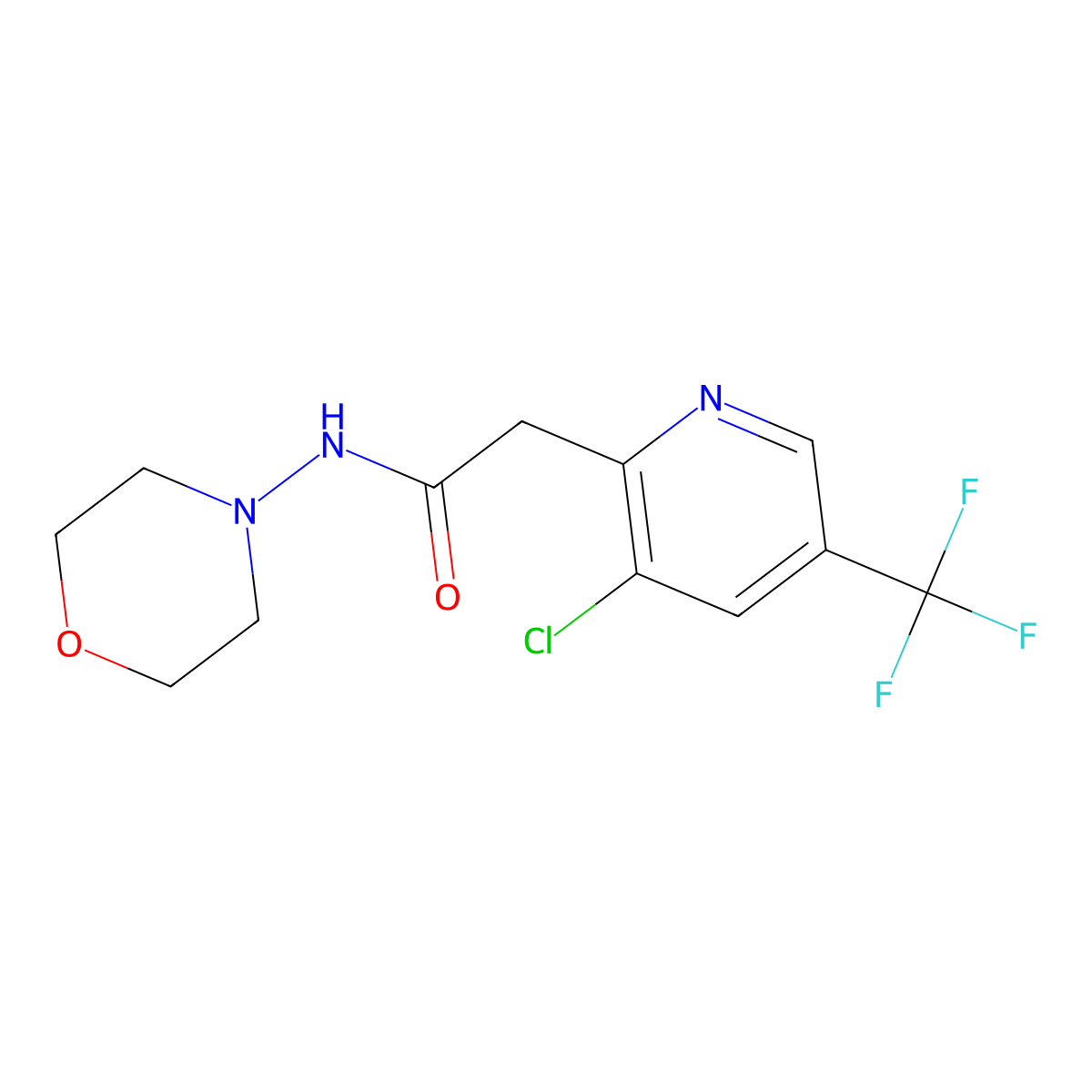 2-[3-chloro-5-(trifluoromethyl)-2-pyridinyl]-N-morpholinoacetamide molecular structure, CAS 383147-70-4