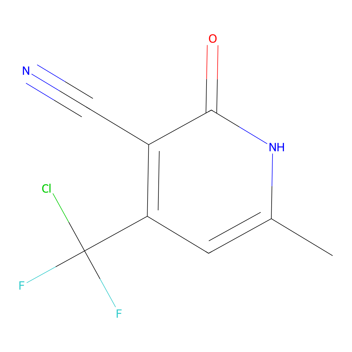 4-[Chloro(difluoro)methyl]-2-hydroxy-6-methylnicotinonitrile molecular structure, CAS 383147-78-2