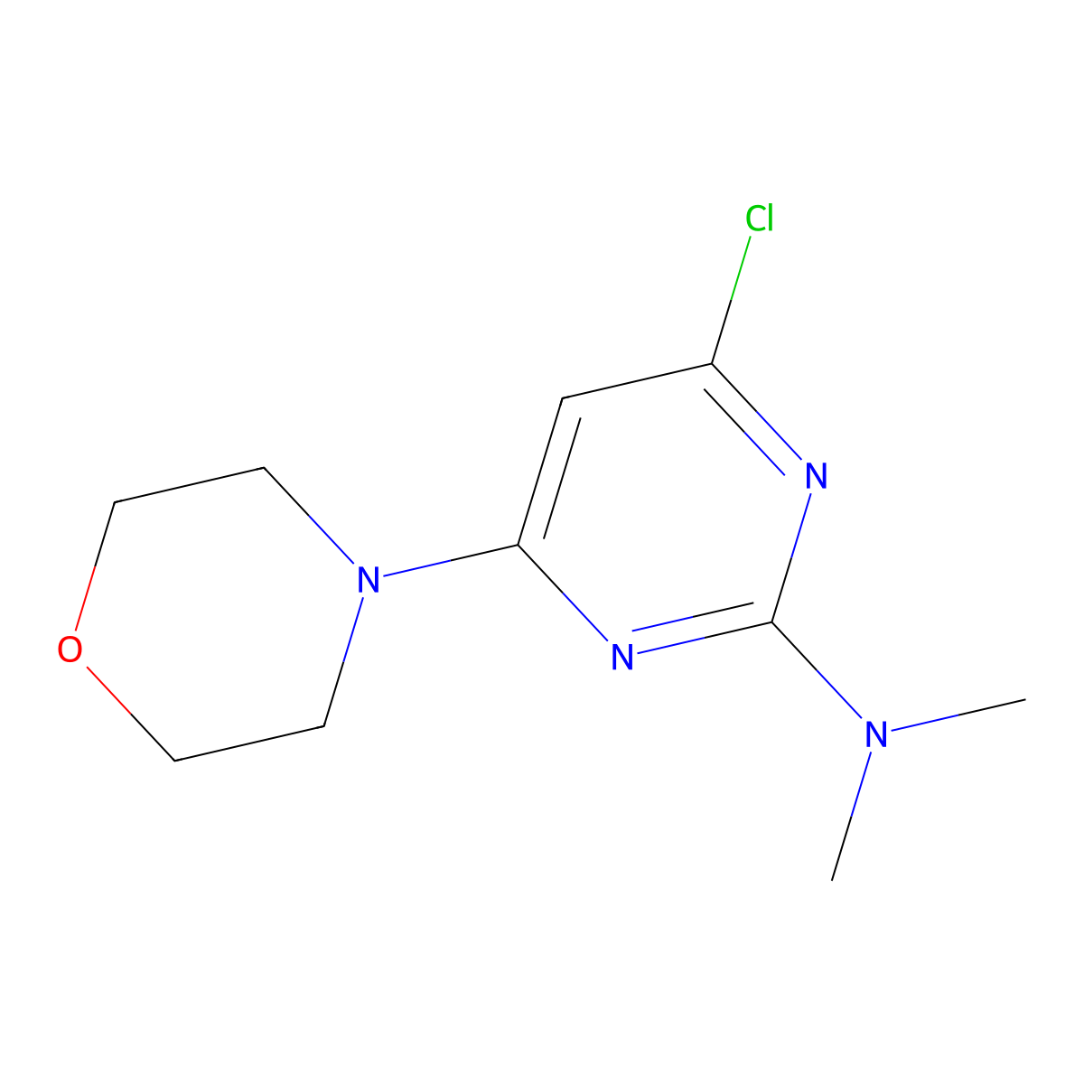 4-chloro-N,N-dimethyl-6-morpholino-2-pyrimidinamine molecular structure, CAS 383147-83-9
