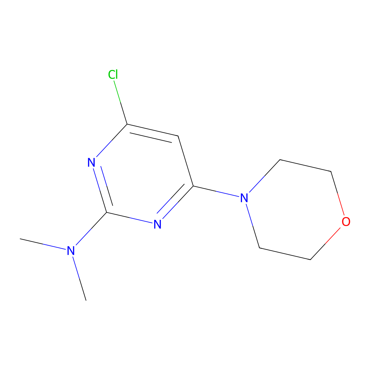 4-chloro-N,N-dimethyl-6-morpholino-2-pyrimidinamine molecular structure, CAS 383147-83-9