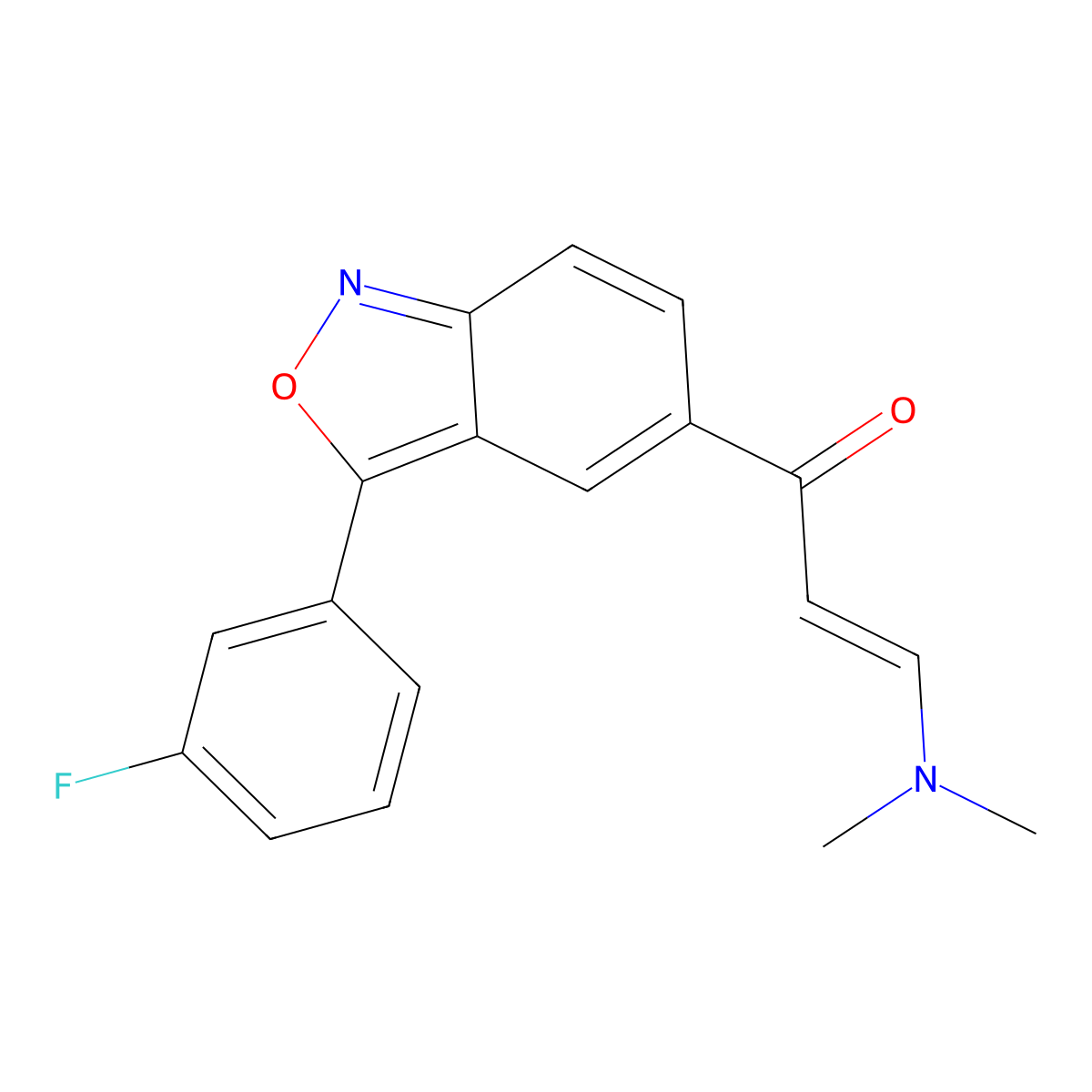 (E)-3-(dimethylamino)-1-[3-(3-fluorophenyl)-2,1-benzisoxazol-5-yl]-2-propen-1-one molecular structure, CAS 383147-84-0