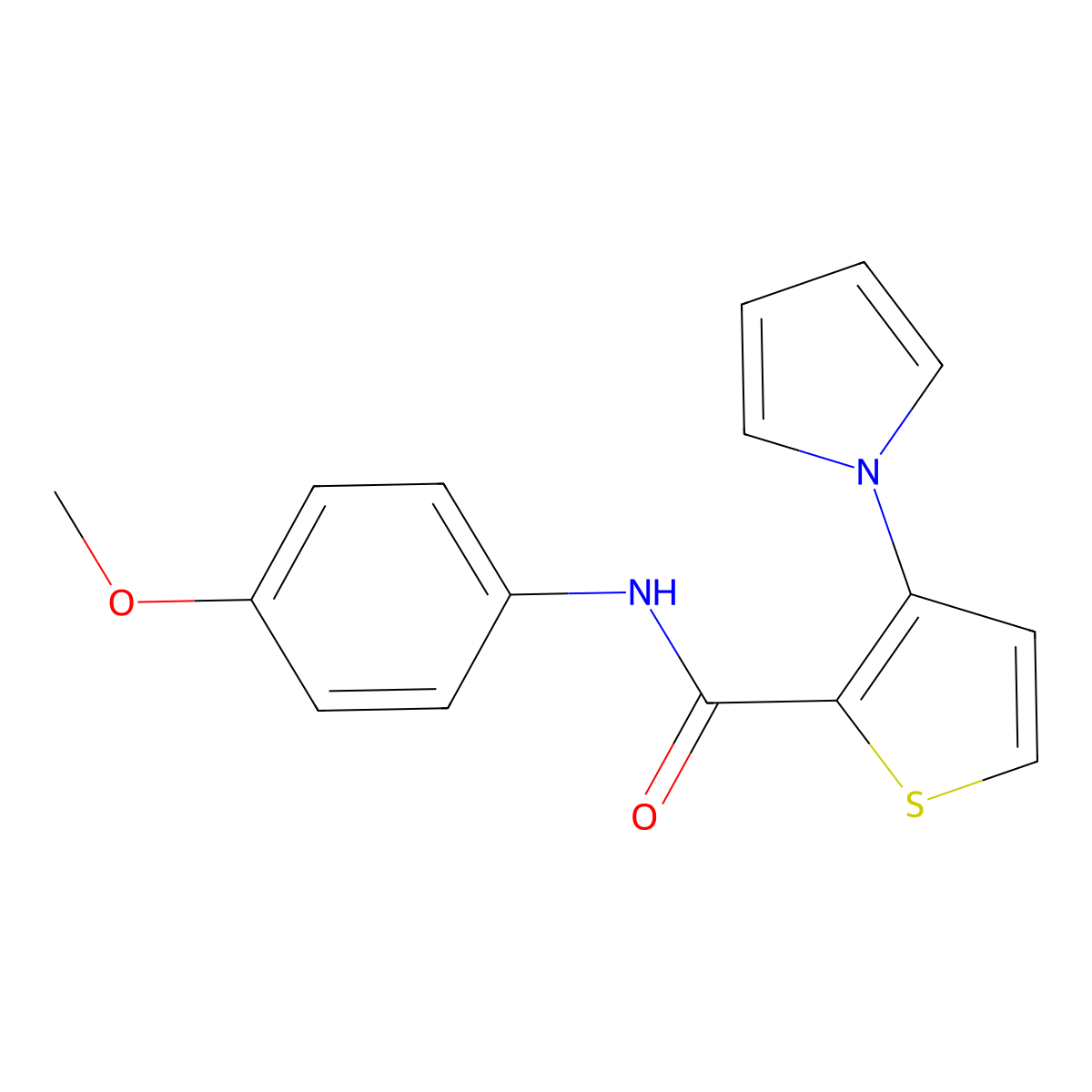 N-(4-methoxyphenyl)-3-(1H-pyrrol-1-yl)-2-thiophenecarboxamide molecular structure, CAS 383147-85-1