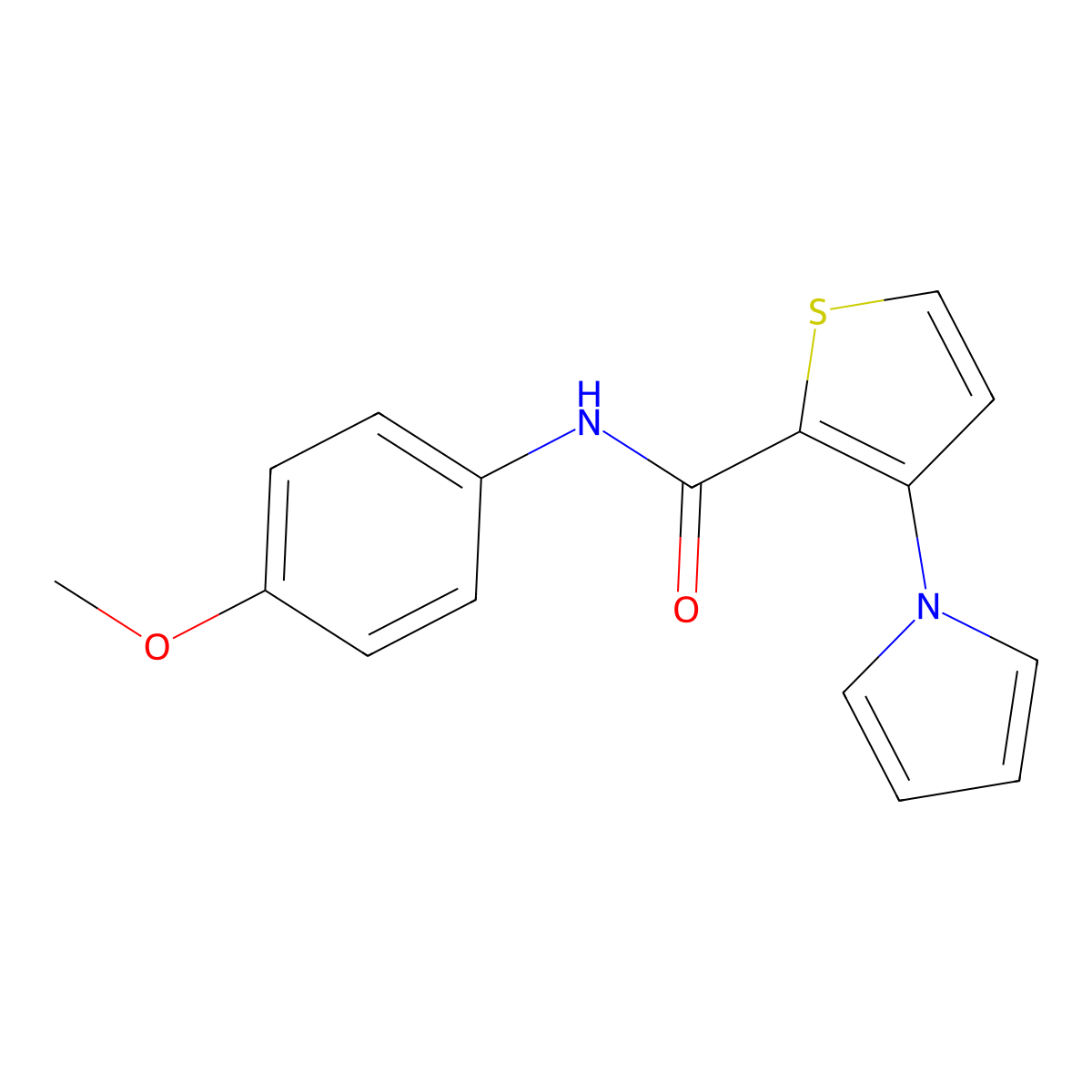 N-(4-methoxyphenyl)-3-(1H-pyrrol-1-yl)-2-thiophenecarboxamide molecular structure, CAS 383147-85-1