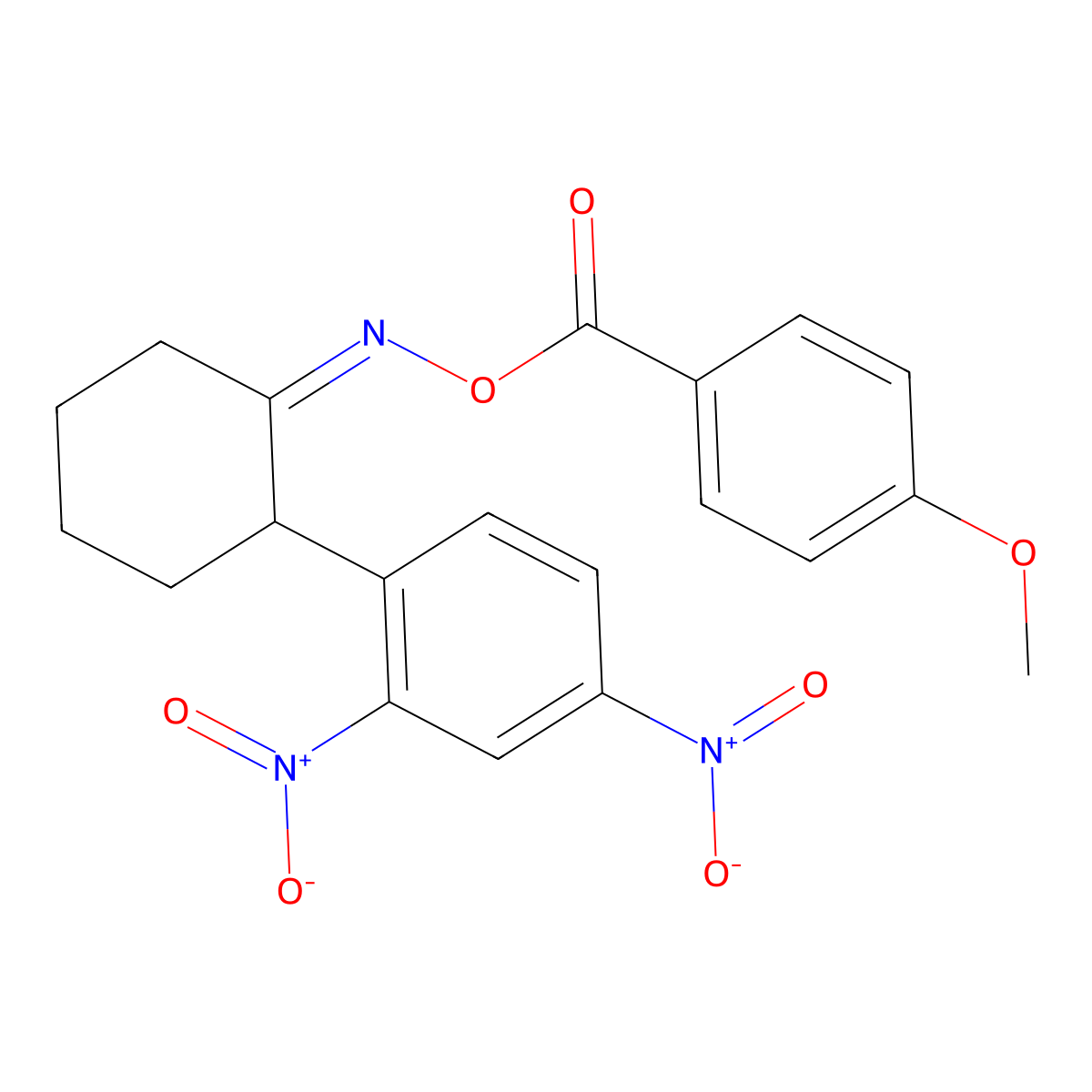[[2-(2,4-Dinitrophenyl)cyclohexylidene]amino] 4-methoxybenzoate molecular structure, CAS 383147-92-0