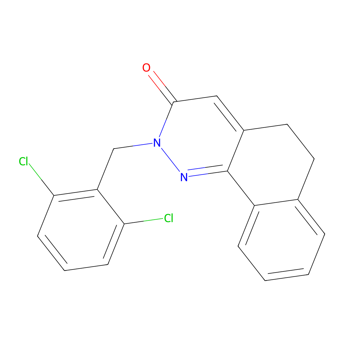 2-(2,6-dichlorobenzyl)-5,6-dihydrobenzo[h]cinnolin-3(2H)-one molecular structure, CAS 383148-05-8