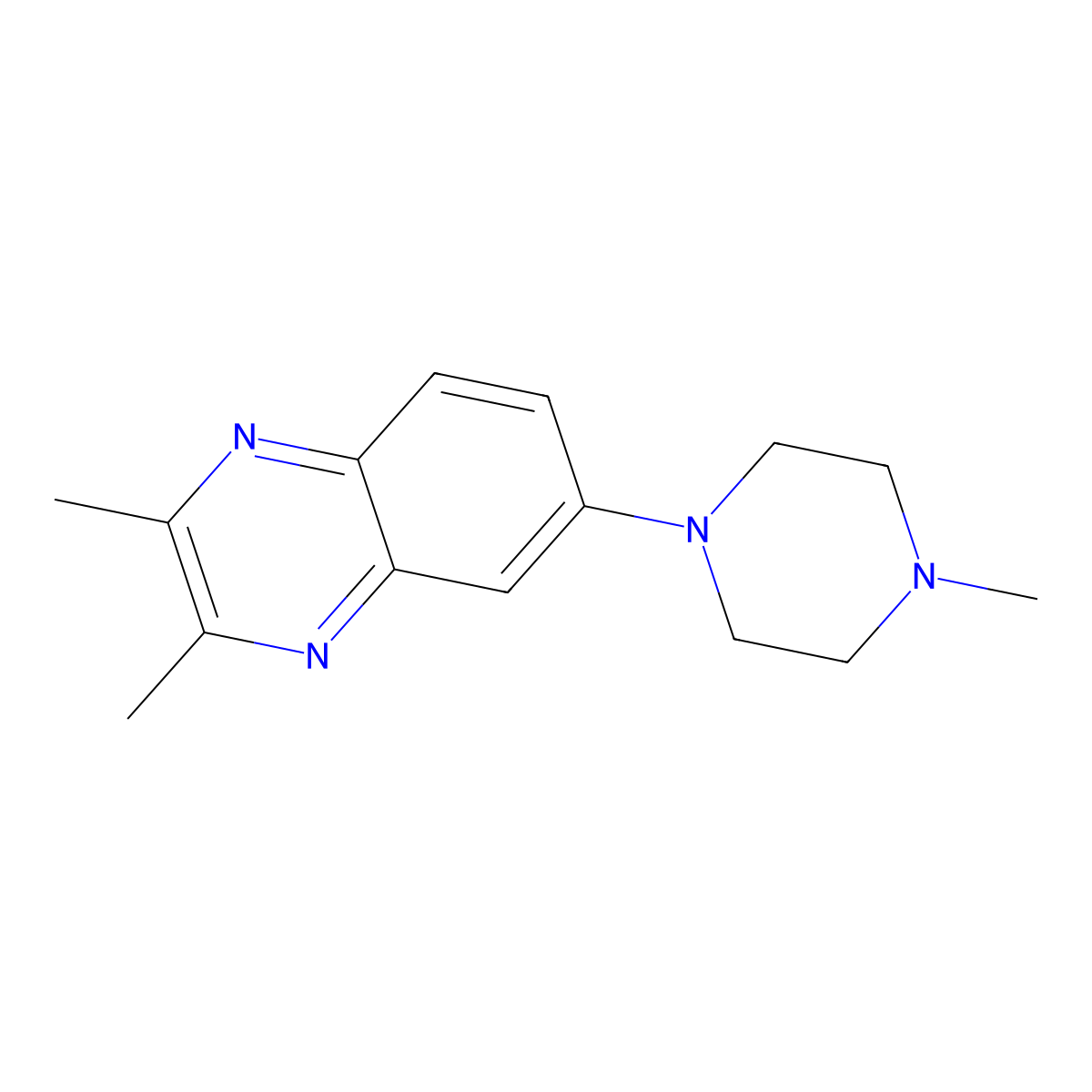 2,3-Dimethyl-6-(4-methylpiperazin-1-yl)quinoxaline molecular structure, CAS 383148-06-9