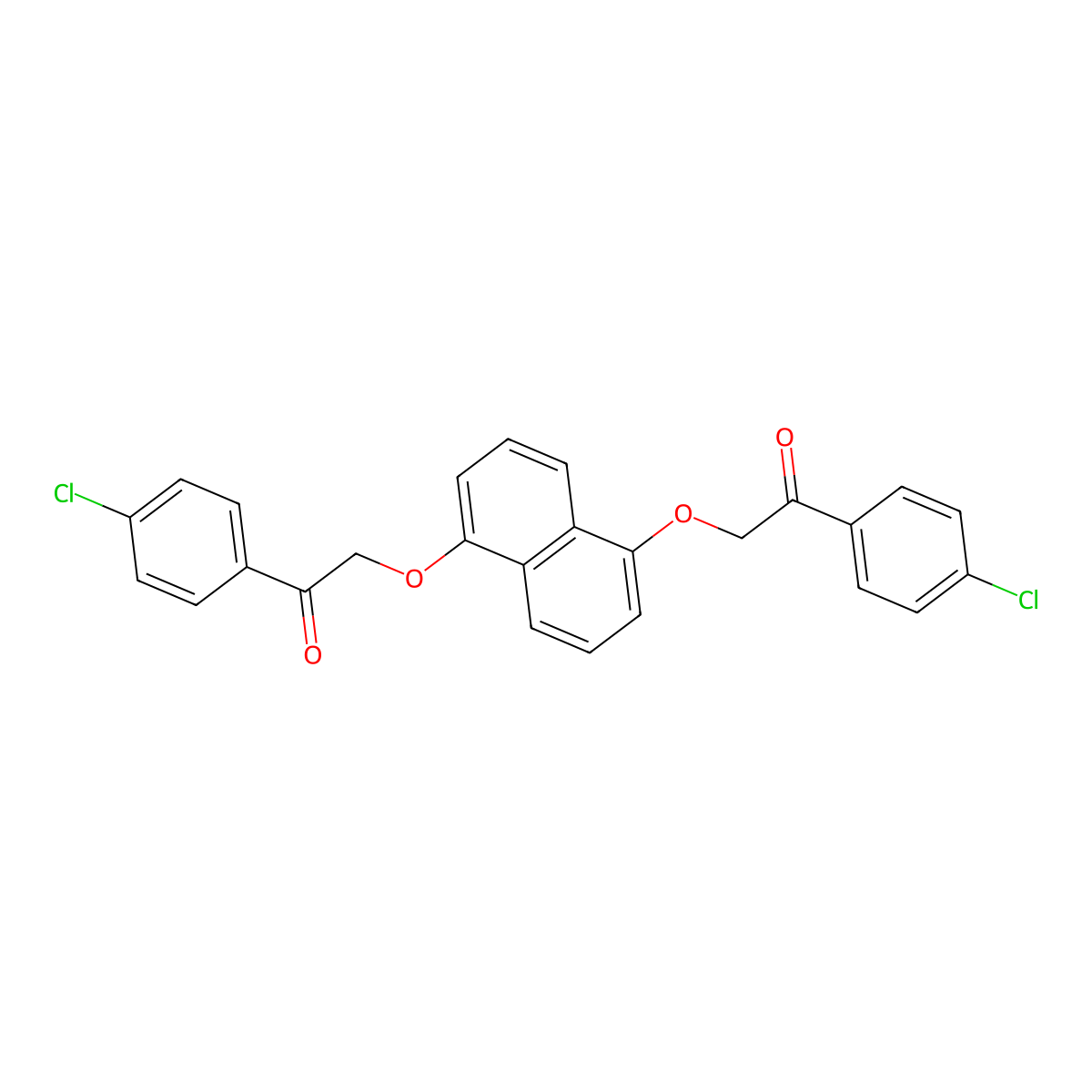 1-(4-Chlorophenyl)-2-({5-[2-(4-chlorophenyl)-2-oxoethoxy]-1-naphthyl}oxy)-1-ethanone molecular structure, CAS 383148-10-5