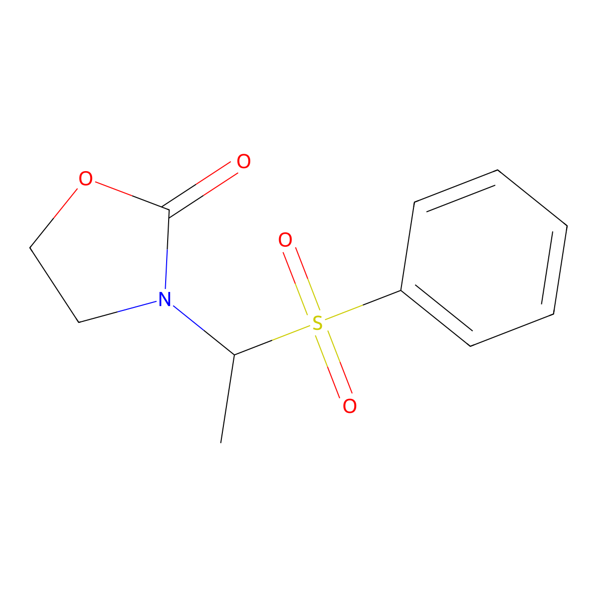 3-[1-(Phenylsulfonyl)ethyl]-1,3-oxazolan-2-one molecular structure, CAS 383148-14-9