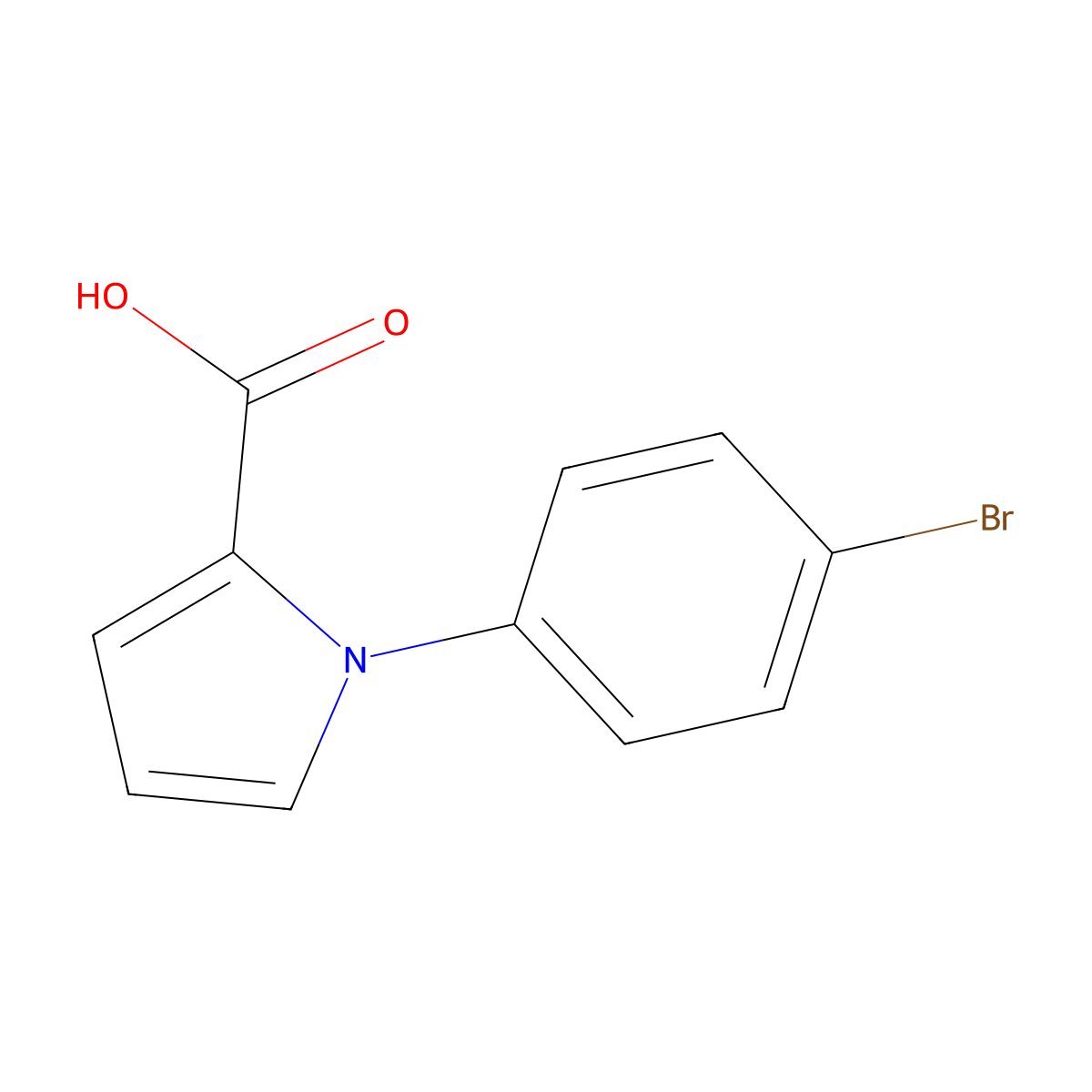 1-(4-bromophenyl)-1H-pyrrole-2-carboxylic acid molecular structure, CAS 383148-16-1