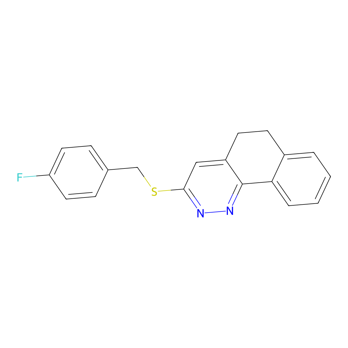 5,6-Dihydrobenzo[h]cinnolin-3-yl 4-fluorobenzyl sulfide molecular structure, CAS 383148-28-5