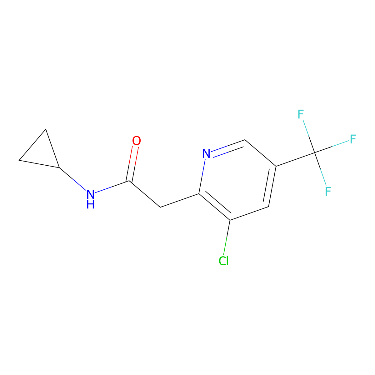 2-[3-chloro-5-(trifluoromethyl)-2-pyridinyl]-N-cyclopropylacetamide molecular structure, CAS 383148-41-2