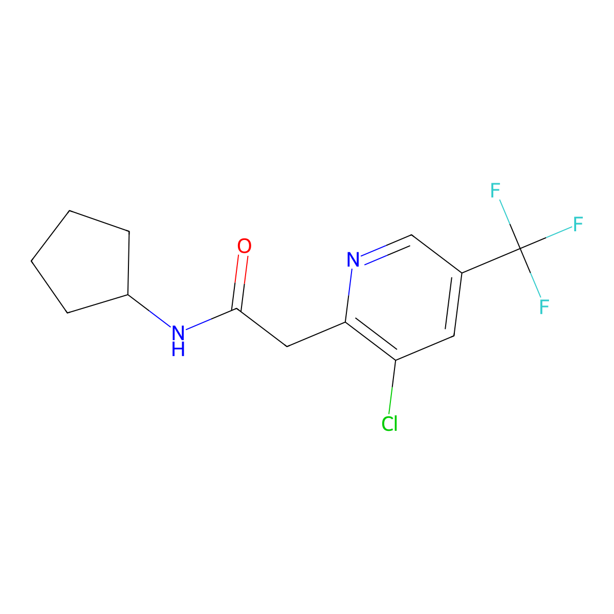 2-[3-chloro-5-(trifluoromethyl)pyridin-2-yl]-N-cyclopentylacetamide molecular structure, CAS 383148-53-6