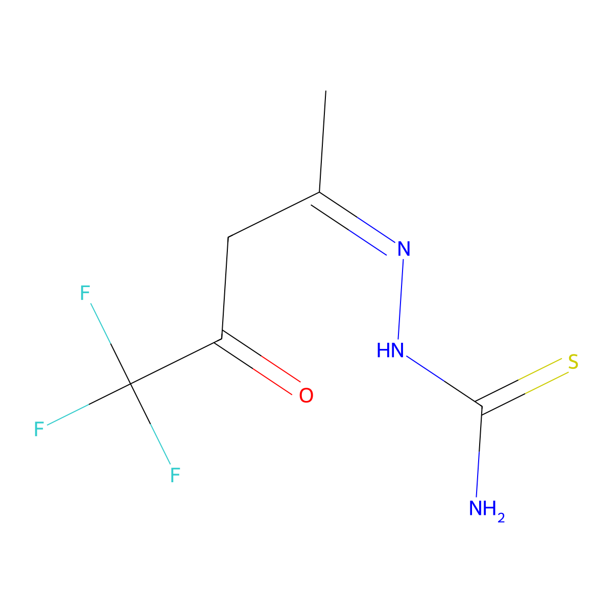 2-(4,4,4-Trifluoro-1-methyl-3-oxobutylidene)-1-hydrazinecarbothioamide molecular structure, CAS 383148-57-0