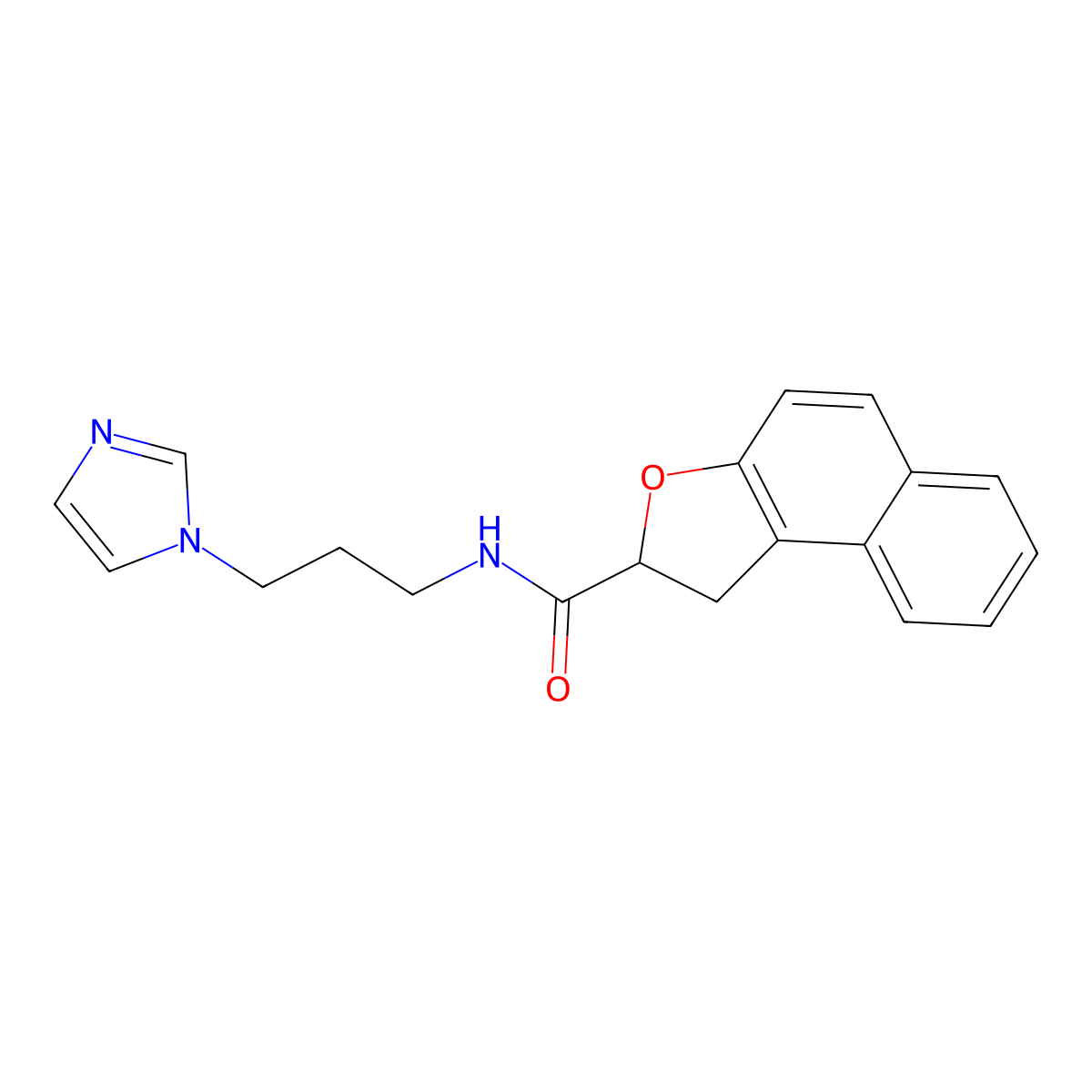 N-[3-(1H-imidazol-1-yl)propyl]-1,2-dihydronaphtho[2,1-b]furan-2-carboxamide molecular structure, CAS 383148-65-0