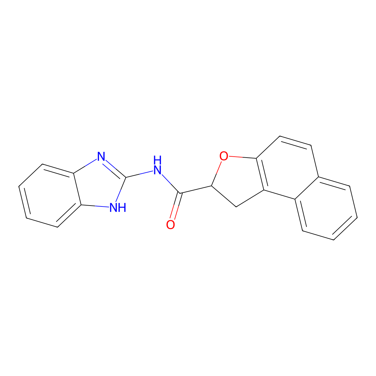 N-(1H-1,3-benzimidazol-2-yl)-1,2-dihydronaphtho[2,1-b]furan-2-carboxamide molecular structure, CAS 383148-67-2