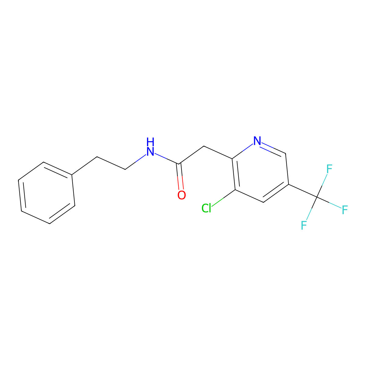 2-[3-chloro-5-(trifluoromethyl)-2-pyridinyl]-N-phenethylacetamide molecular structure, CAS 383148-71-8