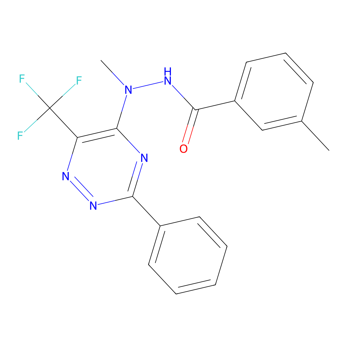 N',3-dimethyl-N'-[3-phenyl-6-(trifluoromethyl)-1,2,4-triazin-5-yl]benzenecarbohydrazide molecular structure, CAS 383148-78-5