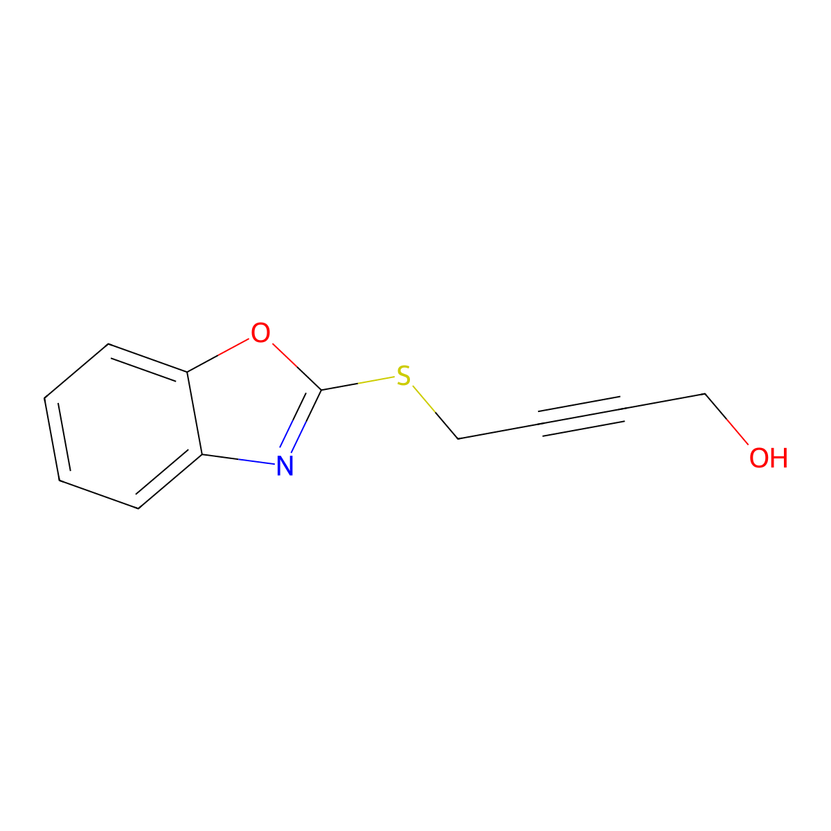 4-(1,3-Benzoxazol-2-ylsulfanyl)but-2-yn-1-ol molecular structure, CAS 383149-27-7