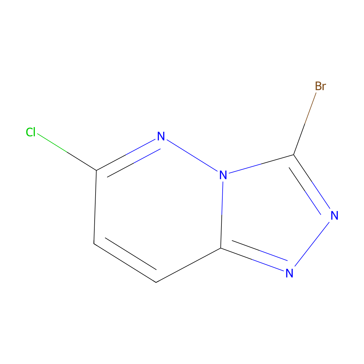 3-Bromo-6-chloro-(1,2,4)triazolo(4,3-b)pyridazine molecular structure, CAS 383157-16-2