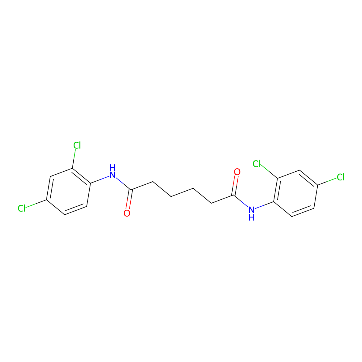 N(1),N(6)-Bis(2,4-dichlorophenyl)hexanediamide molecular structure, CAS 383163-11-9