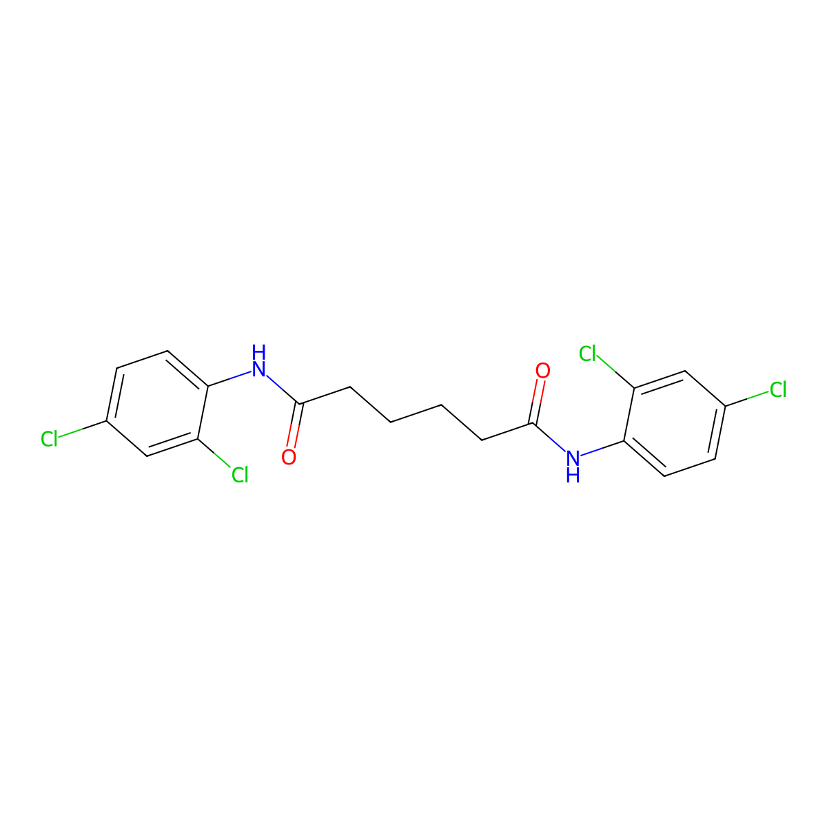 N(1),N(6)-Bis(2,4-dichlorophenyl)hexanediamide molecular structure, CAS 383163-11-9