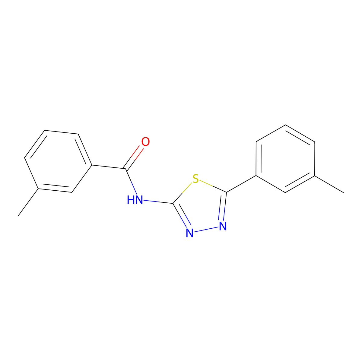 3-methyl-N-[5-(3-methylphenyl)-1,3,4-thiadiazol-2-yl]benzamide molecular structure, CAS 383167-51-9