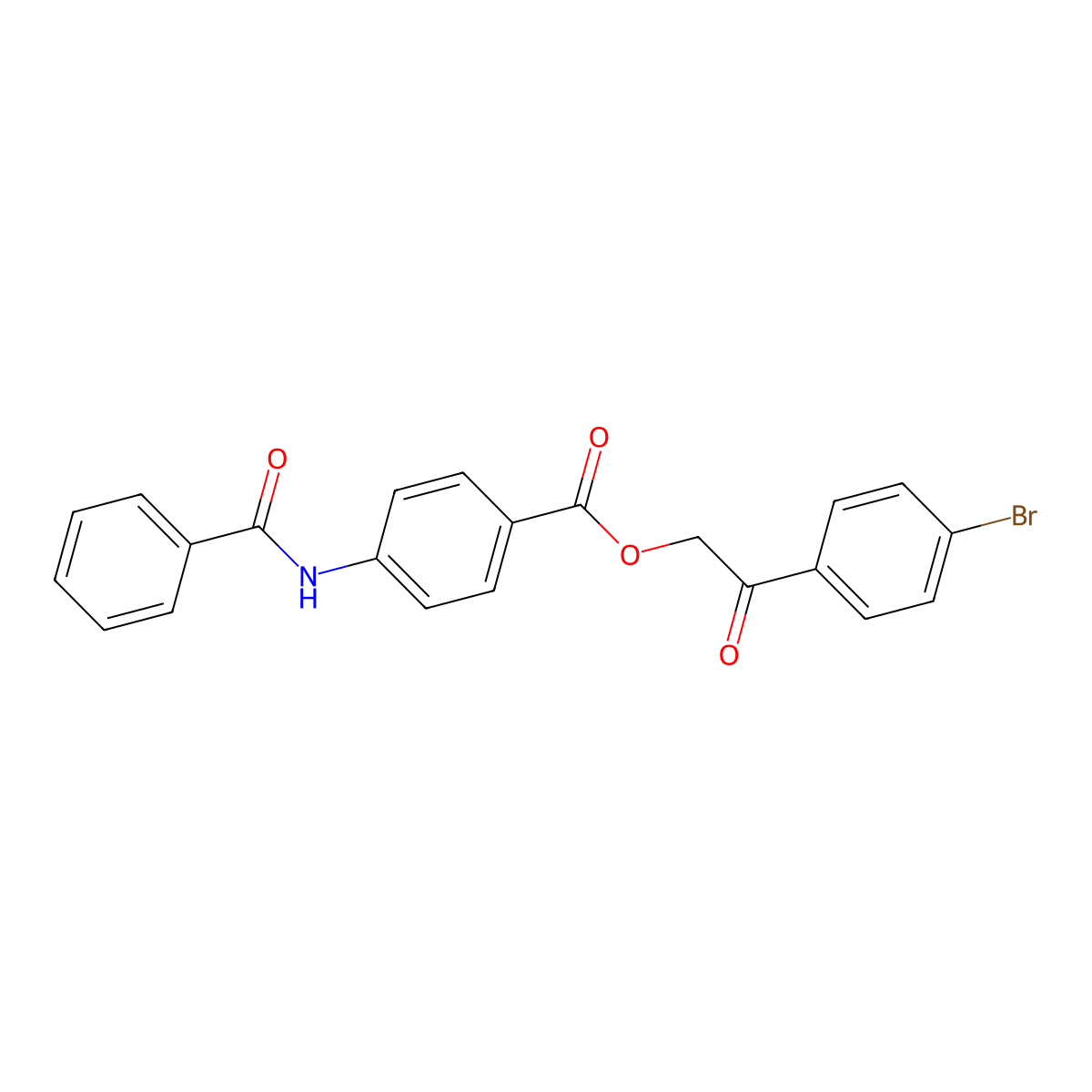 2-(4-Bromophenyl)-2-oxoethyl 4-(benzoylamino)benzoate molecular structure, CAS 383168-49-8