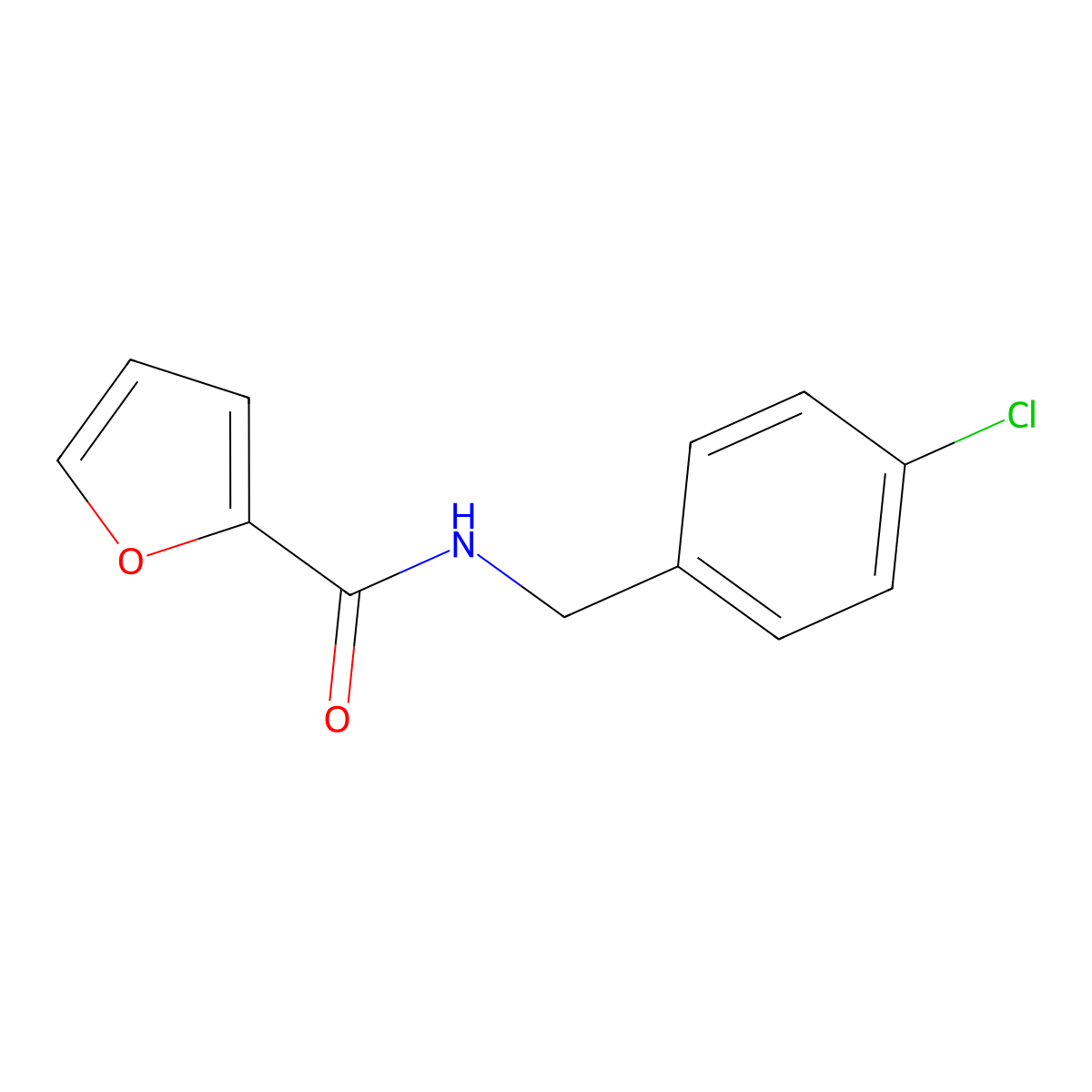 N-(4-chlorobenzyl)furan-2-carboxamide molecular structure, CAS 383168-57-8