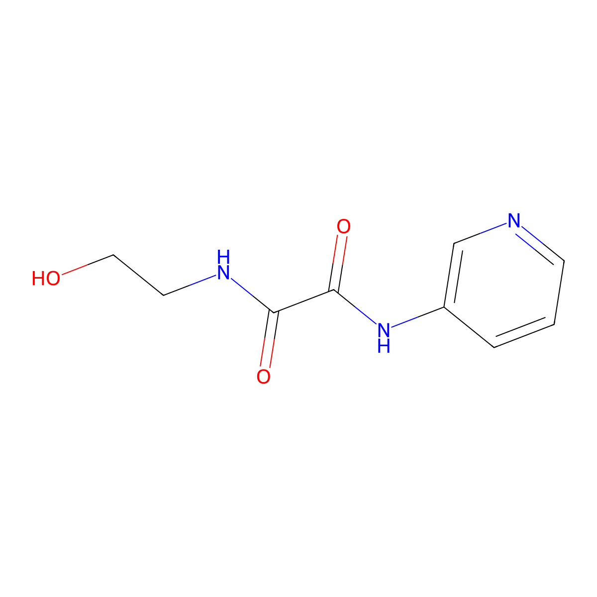 N-(2-hydroxyethyl)-N'-pyridin-3-yloxamide molecular structure, CAS 383171-44-6