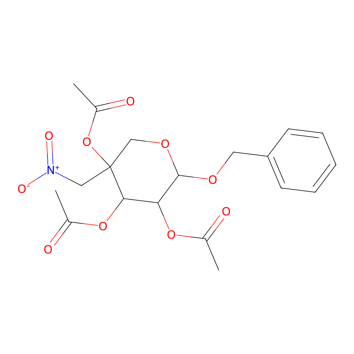 [4,5-Diacetyloxy-5-(nitromethyl)-2-phenylmethoxyoxan-3-yl] acetate molecular structure, CAS 383173-65-7