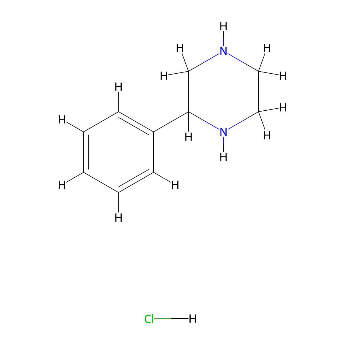 2-Phenylpiperazine hydrochloride molecular structure, CAS 383184-92-7