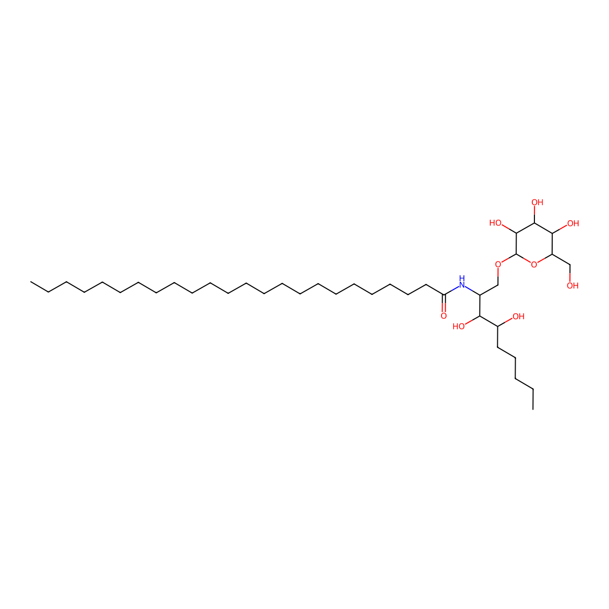 1-O-(alpha-D-galactopyranosyl)-N-tetracosanyl-2-aminononane-1,3,4-triol molecular structure, CAS 383187-82-4
