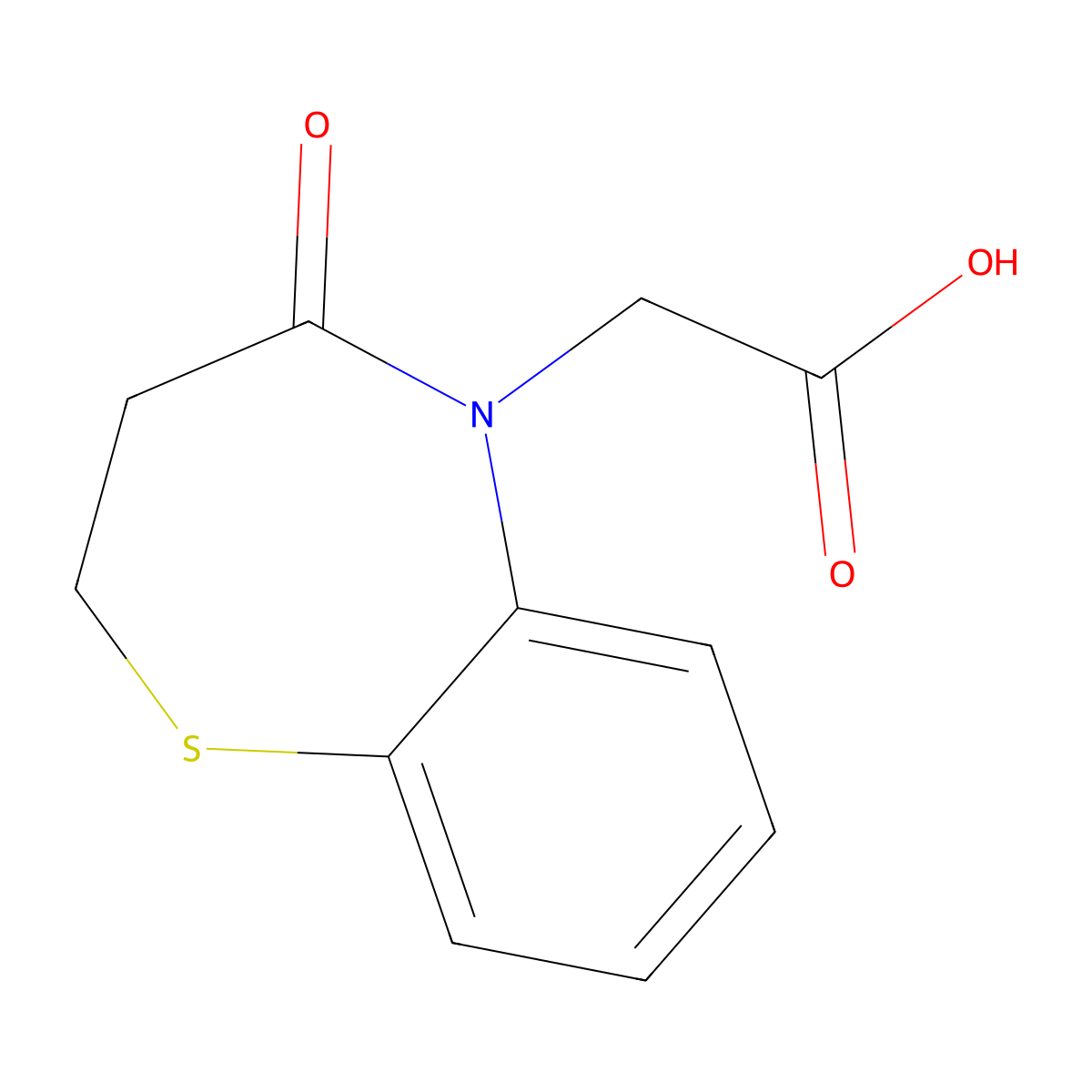 (4-Oxo-3,4-dihydro-1,5-benzothiazepin-5(2H)-YL)-acetic acid molecular structure, CAS 383187-85-7