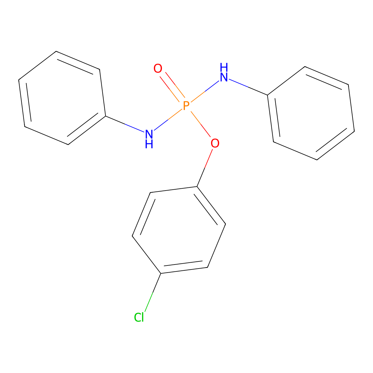 4-chlorophenyl N,N'-diphenyldiamidophosphate molecular structure, CAS 38319-20-9