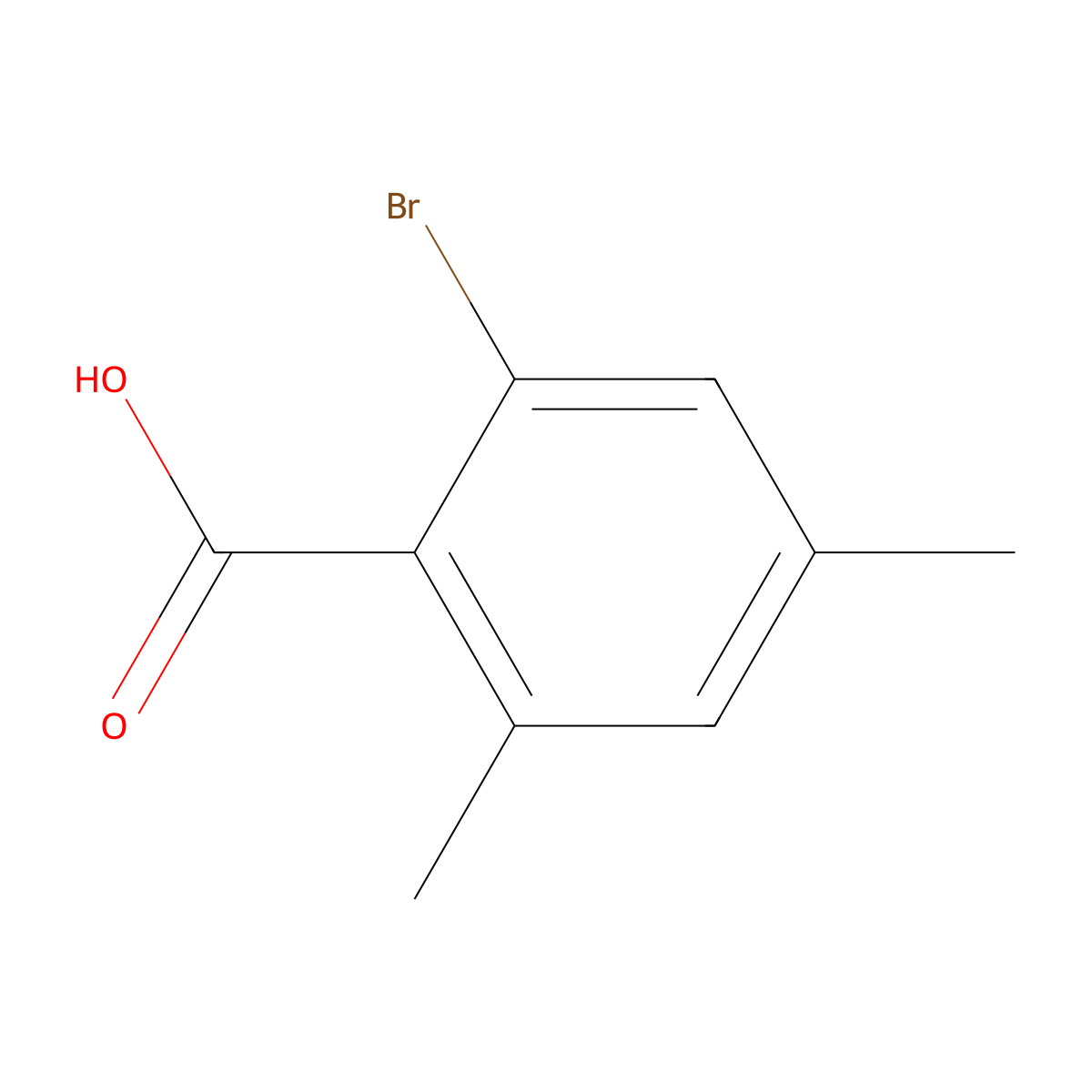 2-Bromo-4,6-dimethylbenzoic acid molecular structure, CAS 38319-79-8