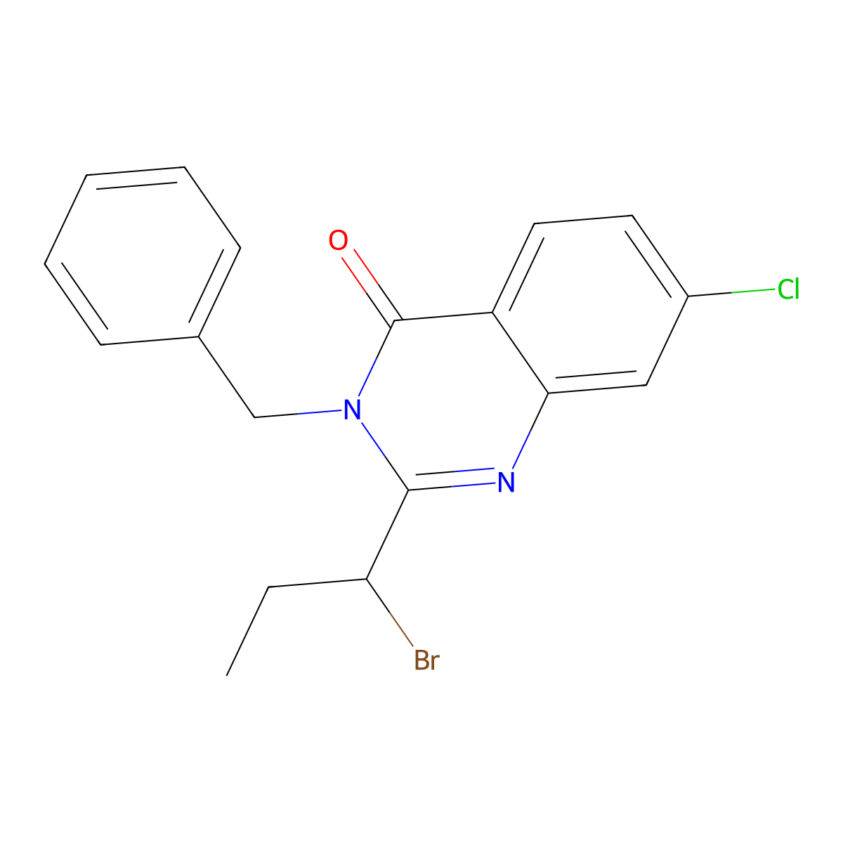 3-benzyl-2-(1-bromopropyl)-7-chloroquinazolin-4(3H)-one molecular structure, CAS 383192-89-0