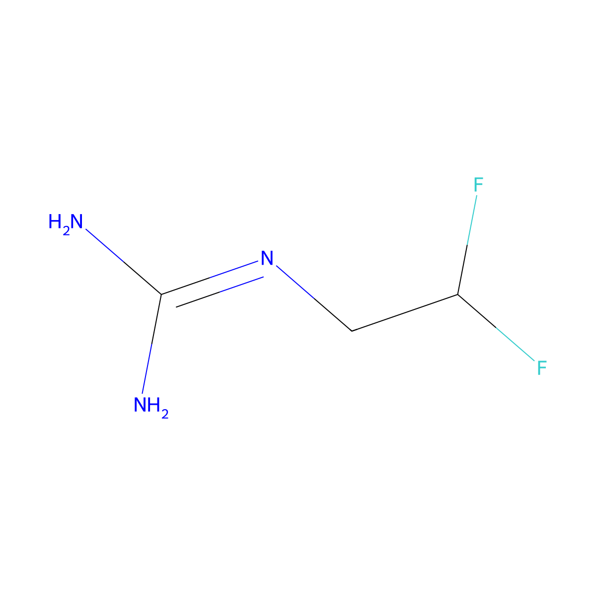 N-(2,2-difluoroethyl)guanidine molecular structure, CAS 3832-22-2