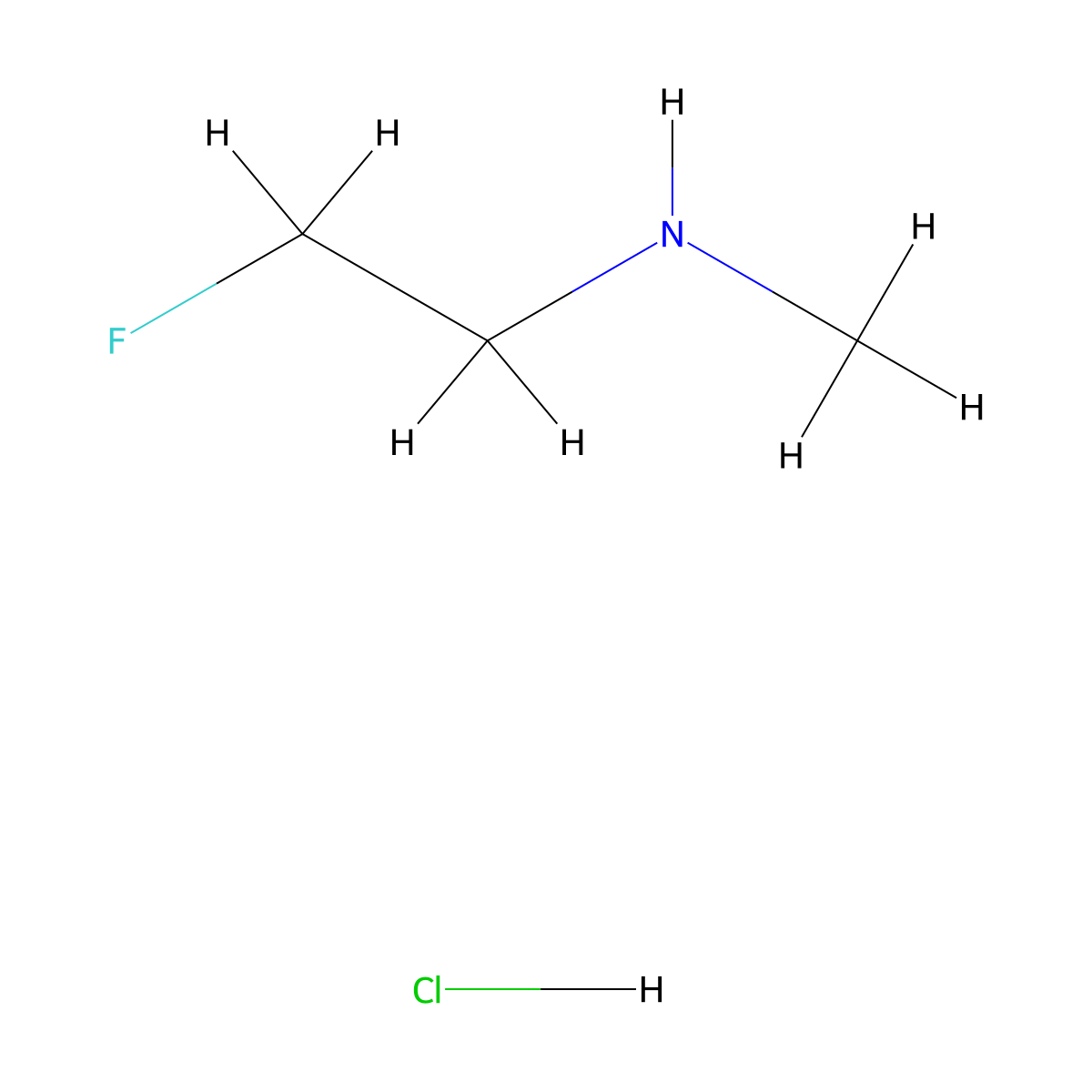 (2-Fluoroethyl)(methyl)amine hydrochloride molecular structure, CAS 3832-36-8