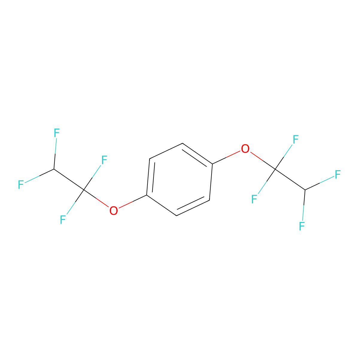 1,4-Bis(1,1,2,2-tetrafluoroethoxy)benzene molecular structure, CAS 3832-65-3