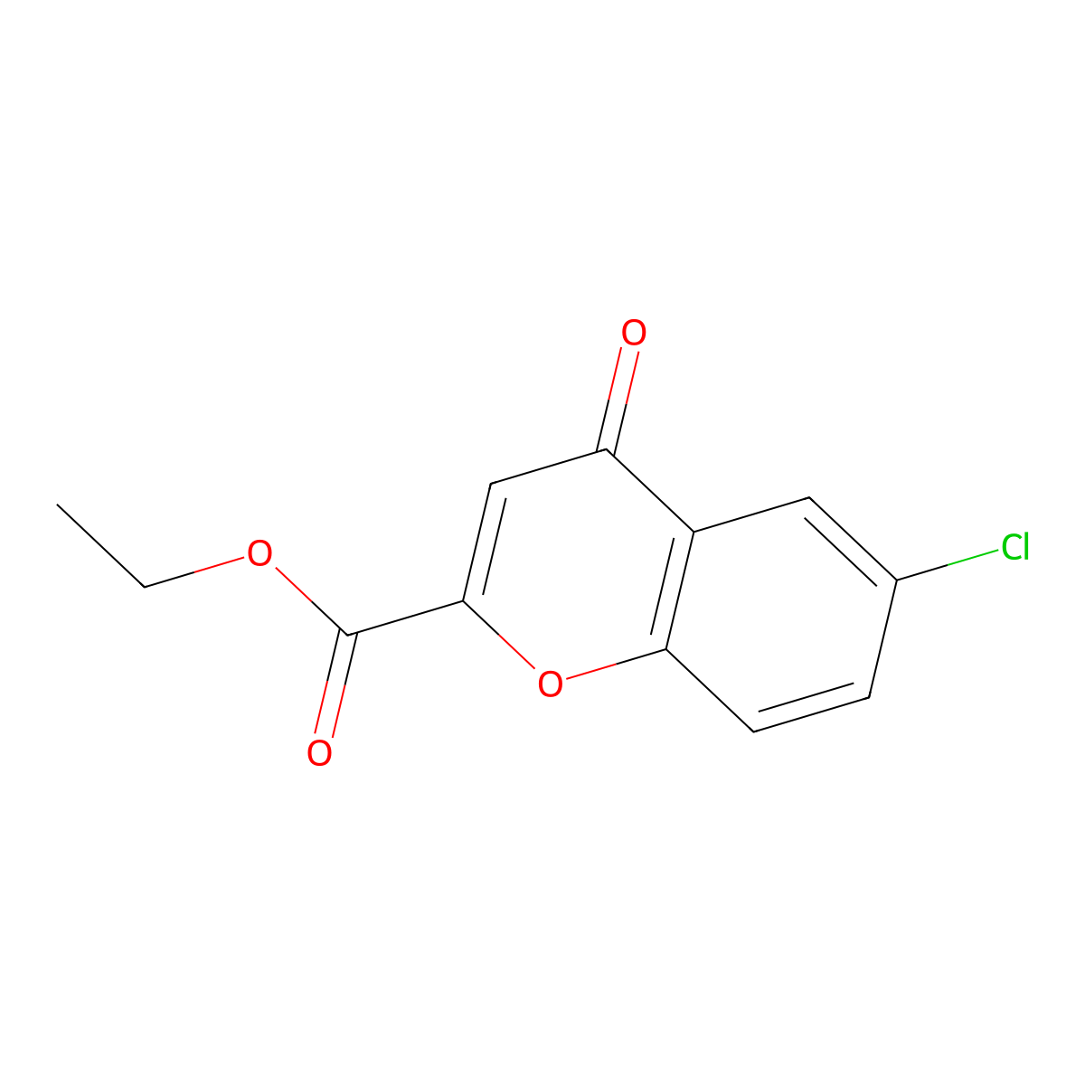 Ethyl 6-chloro-4-oxo-chromene-2-carboxylate molecular structure, CAS 38322-69-9