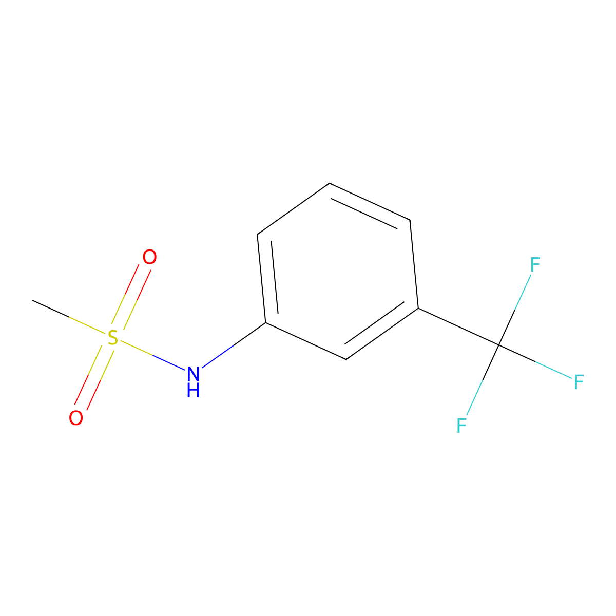 N-[3-(trifluoromethyl)phenyl]methanesulfonamide molecular structure, CAS 3833-42-9